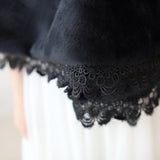 Black Lace-Trimmed Wedding Gown Shawl-Ballbella