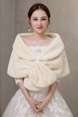 Elegant Khaki Ears-Trimmed Wedding Dress Shawl