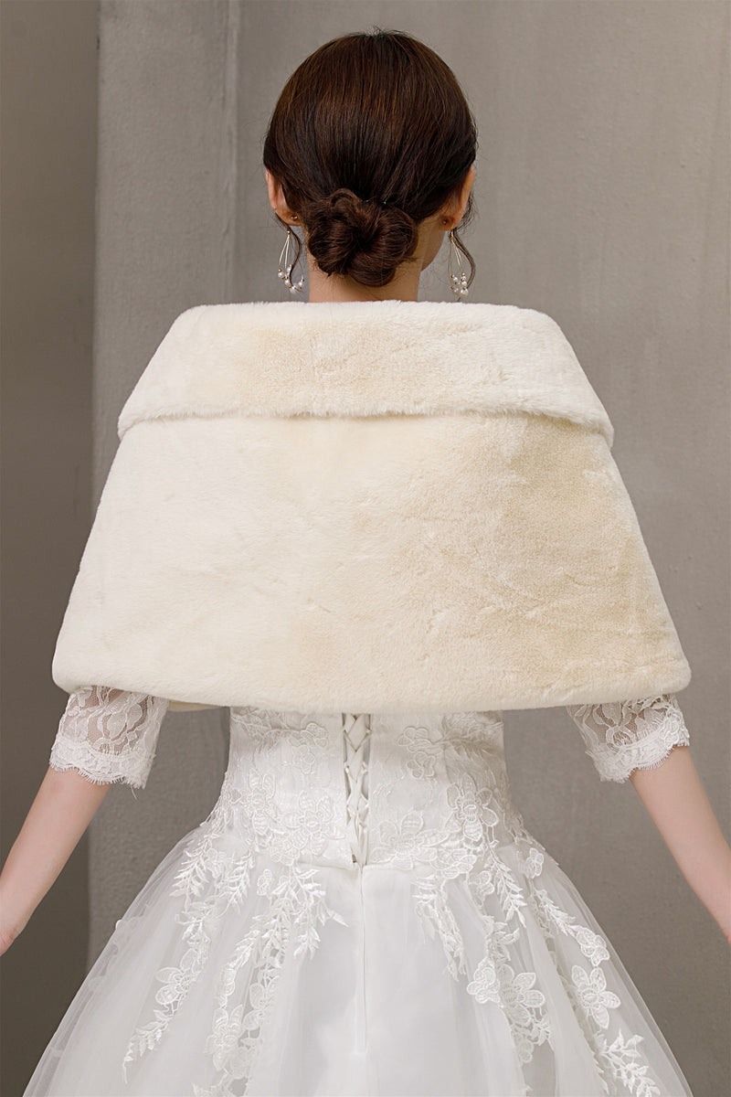 Elegant Khaki Ears-Trimmed Wedding Dress Shawl