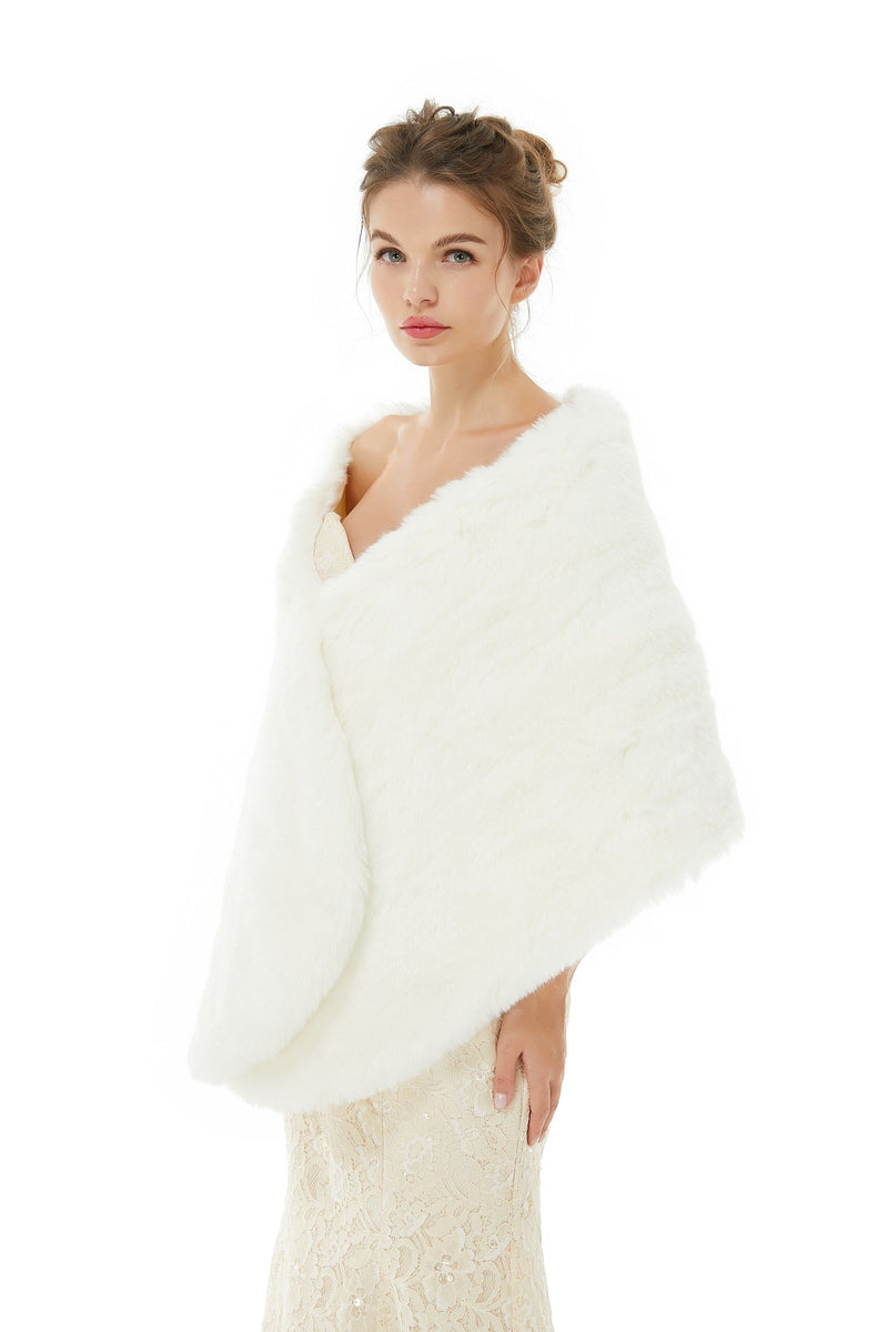 Adah - Winter Faux Fur Wedding Wrap-Ballbella