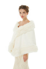 Alis- Winter Faux Fur Wedding Wrap-Ballbella