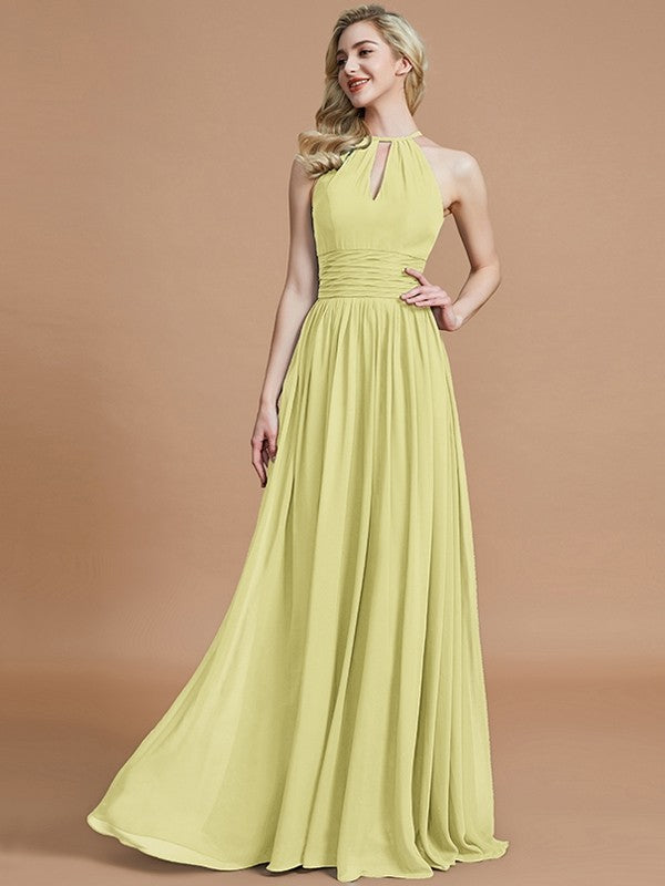 Amazing Chiffon Scoop Sleeveless Bridesmaid Dresses-Ballbella