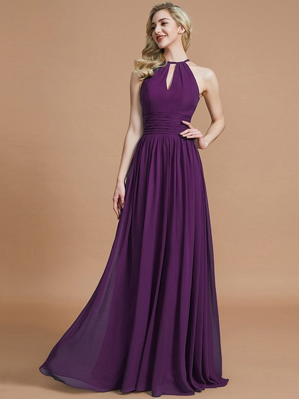 Amazing Chiffon Scoop Sleeveless Bridesmaid Dresses-Ballbella