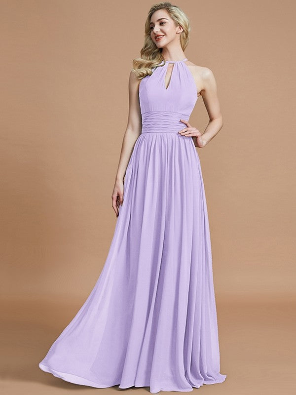 Amazing Chiffon Scoop Sleeveless Bridesmaid Dresses-Ballbella