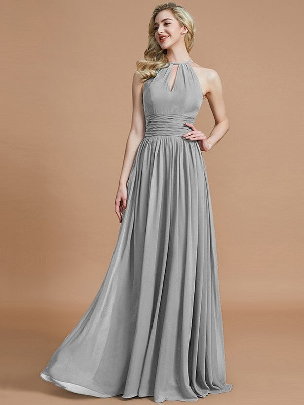 Amazing Chiffon Scoop Sleeveless Bridesmaid Dresses-Ballbella