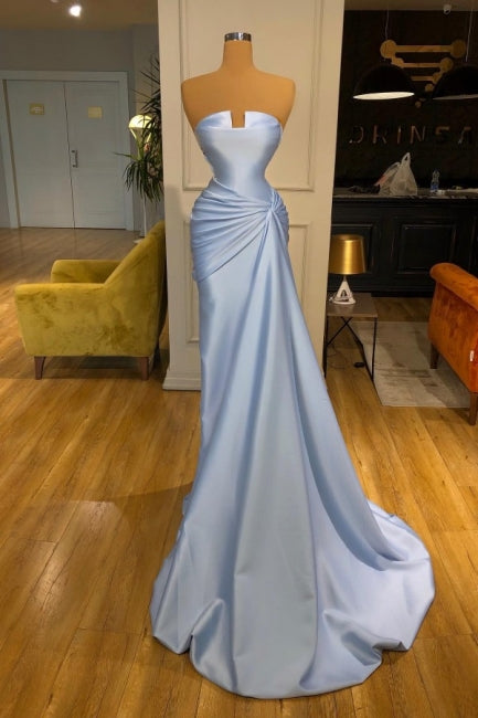 Amazing Long Blue Mermaid Graduation Dresses Fabulous Sleeveless Prom Dresses-Ballbella