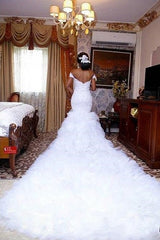 AmazingOff the Shoulder Lace Wedding Dress Mermaid Ruffless Bridal Gowns-Ballbella