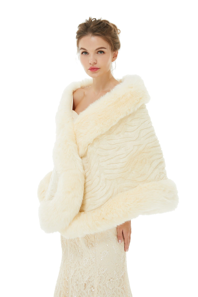 Amber - Winter Faux Fur Wedding Wrap-Ballbella