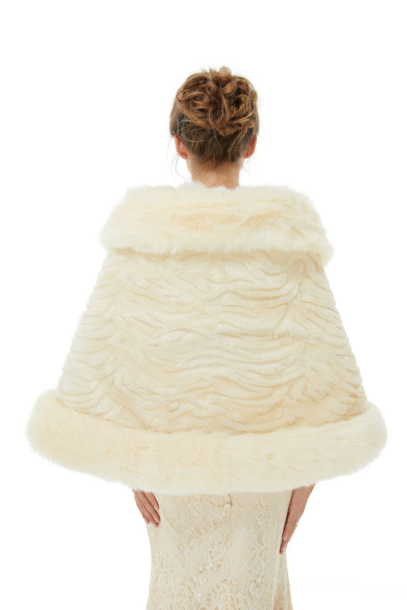 Amber - Winter Faux Fur Wedding Wrap-Ballbella