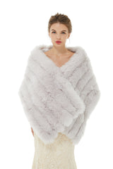 Amelia - Winter Faux Fur Wedding Wrap-Ballbella