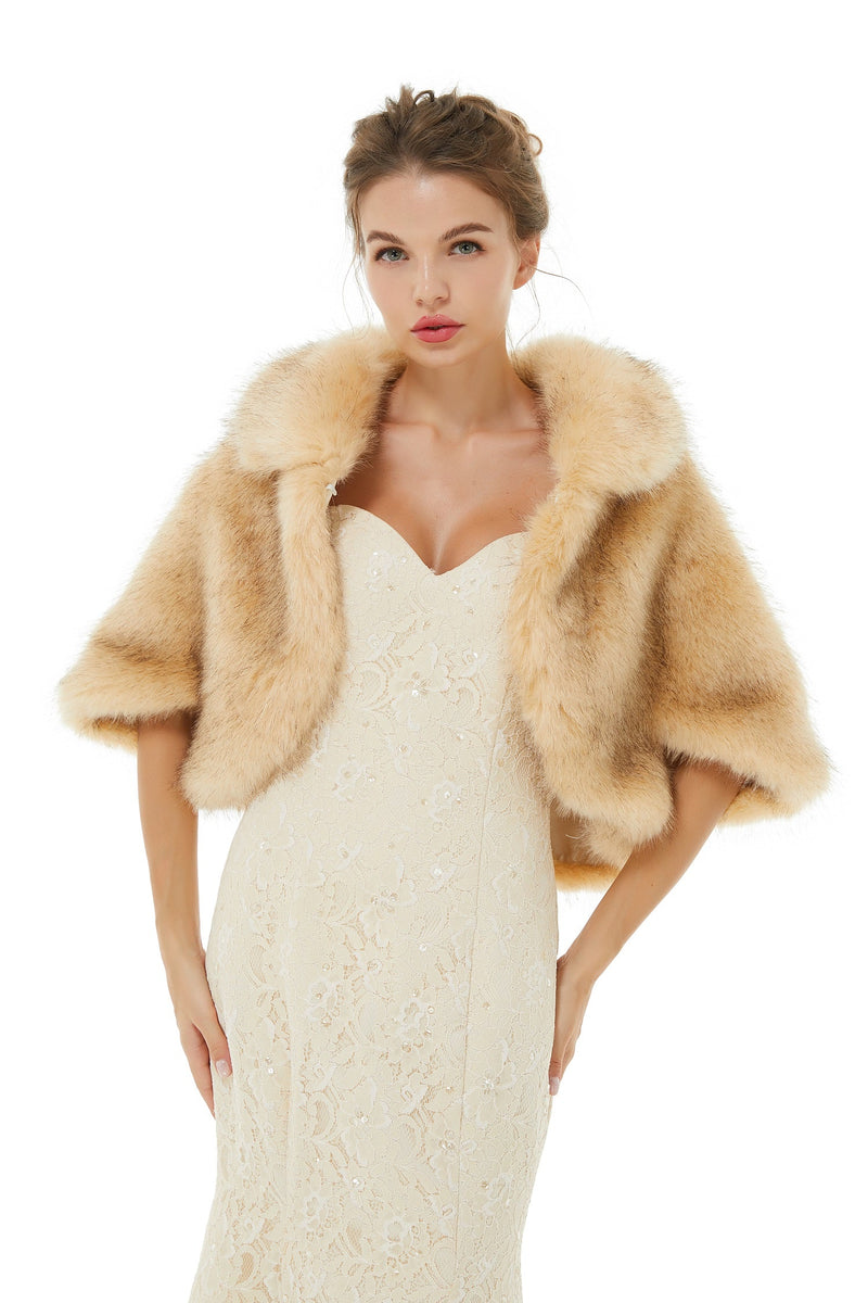 Amy - Winter Faux Fur Wedding Wrap-Ballbella