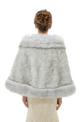 Angelina - Winter Faux Fur Wedding Wrap-Ballbella