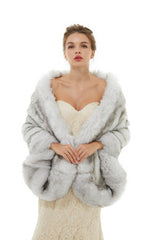 Angelina - Winter Faux Fur Wedding Wrap-Ballbella