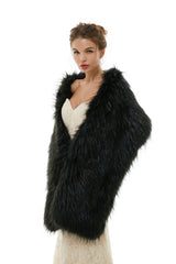 Badra - Winter Faux Fur Wedding Wrap-Ballbella