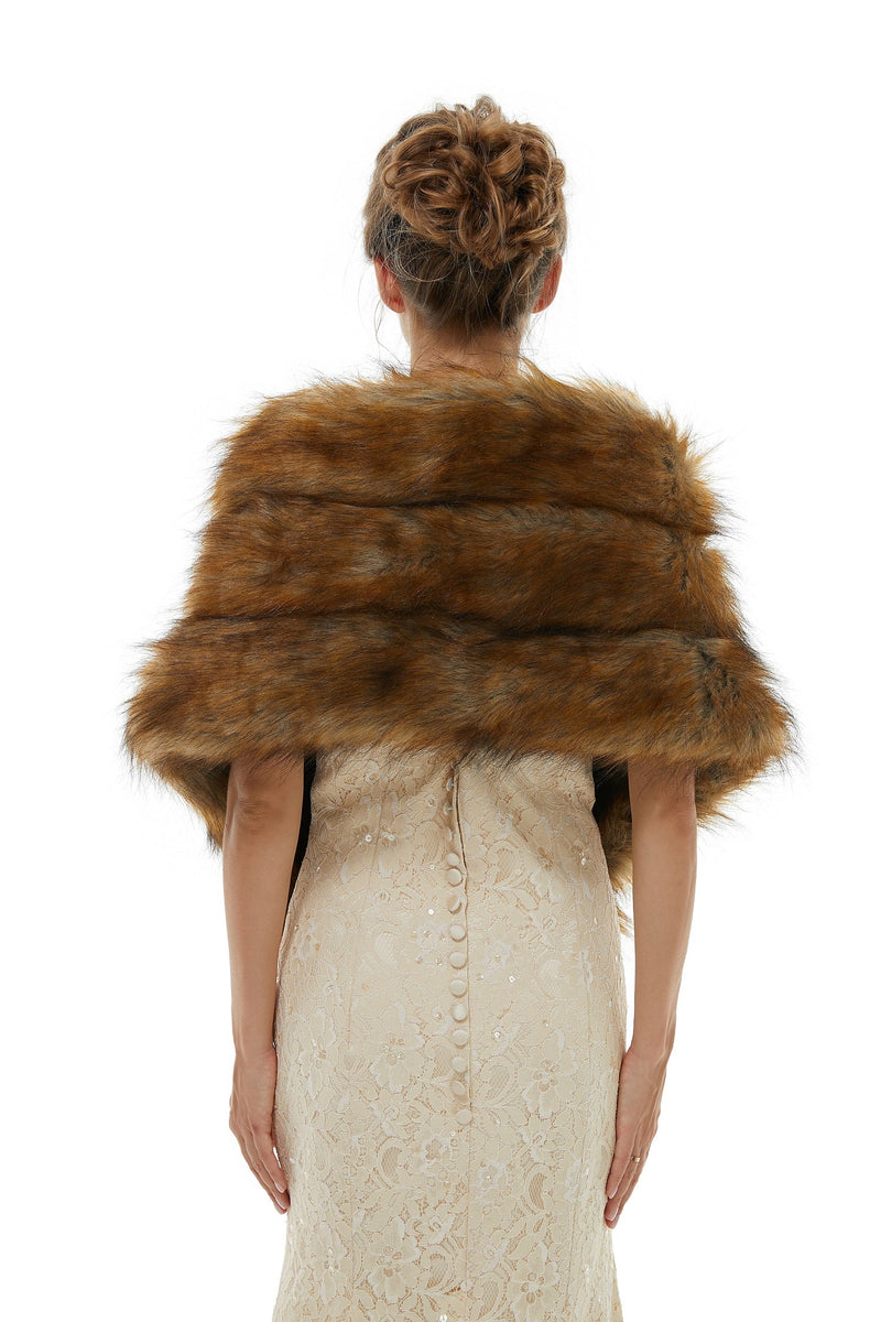 Beatrice - Winter Faux Fur Wedding Wrap-Ballbella