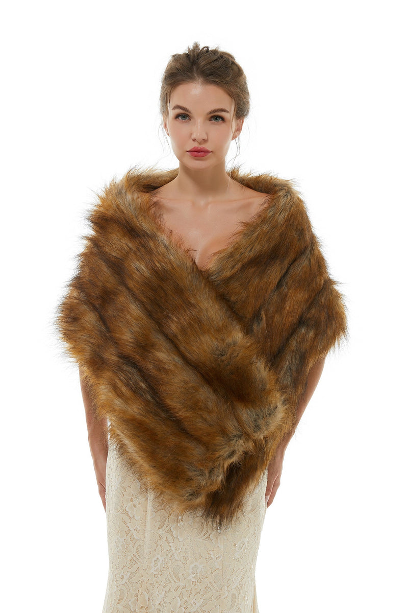 Beatrice - Winter Faux Fur Wedding Wrap-Ballbella