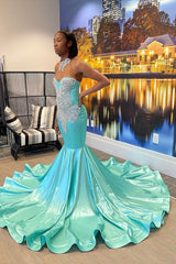 Beautiful High-neck Sweetheart Sleeveless Mermaid Prom Dress With Beading-Ballbella