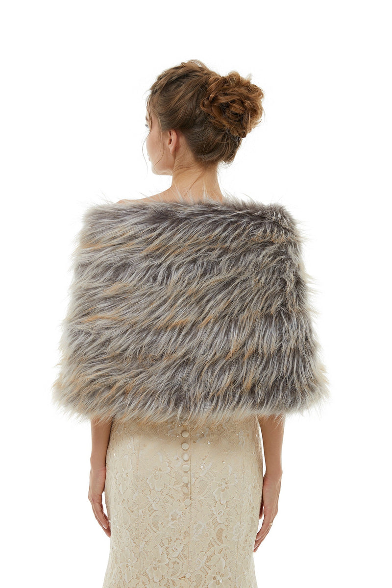 Belinda - Winter Faux Fur Wedding Wrap-Ballbella