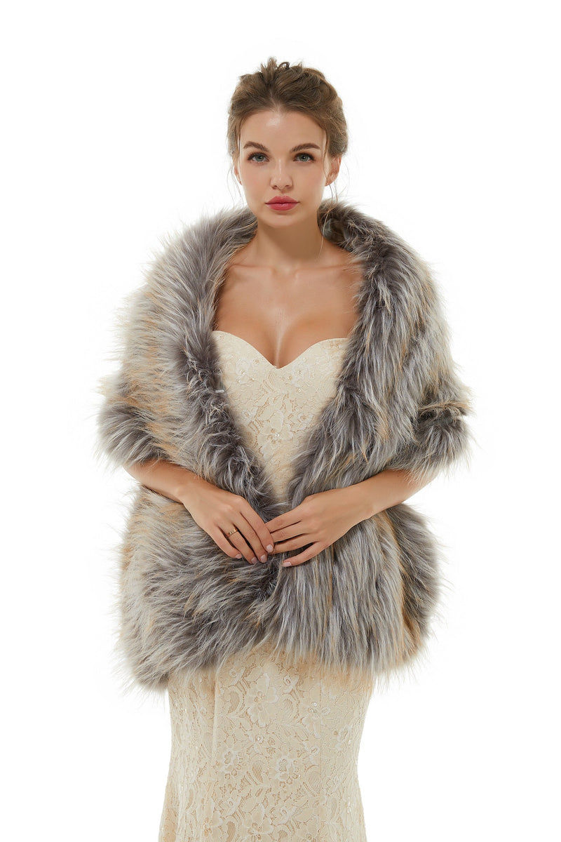 Belinda - Winter Faux Fur Wedding Wrap-Ballbella