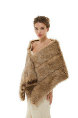 Bency - Winter Faux Fur Wedding Wrap-Ballbella