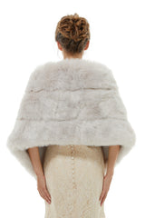 Berey - Winter Faux Fur Wedding Wrap-Ballbella