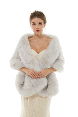 Berey - Winter Faux Fur Wedding Wrap-Ballbella