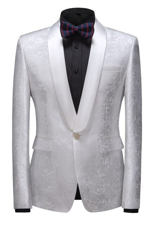 Ballbella is your ultimate source for Bespoke Slim Fit Shawl Lapel One Button Wedding Tuxedo. Our White Shawl Lapel wedding groomsmen suits come in Bespoke styles &amp; colors with high quality and free shipping.