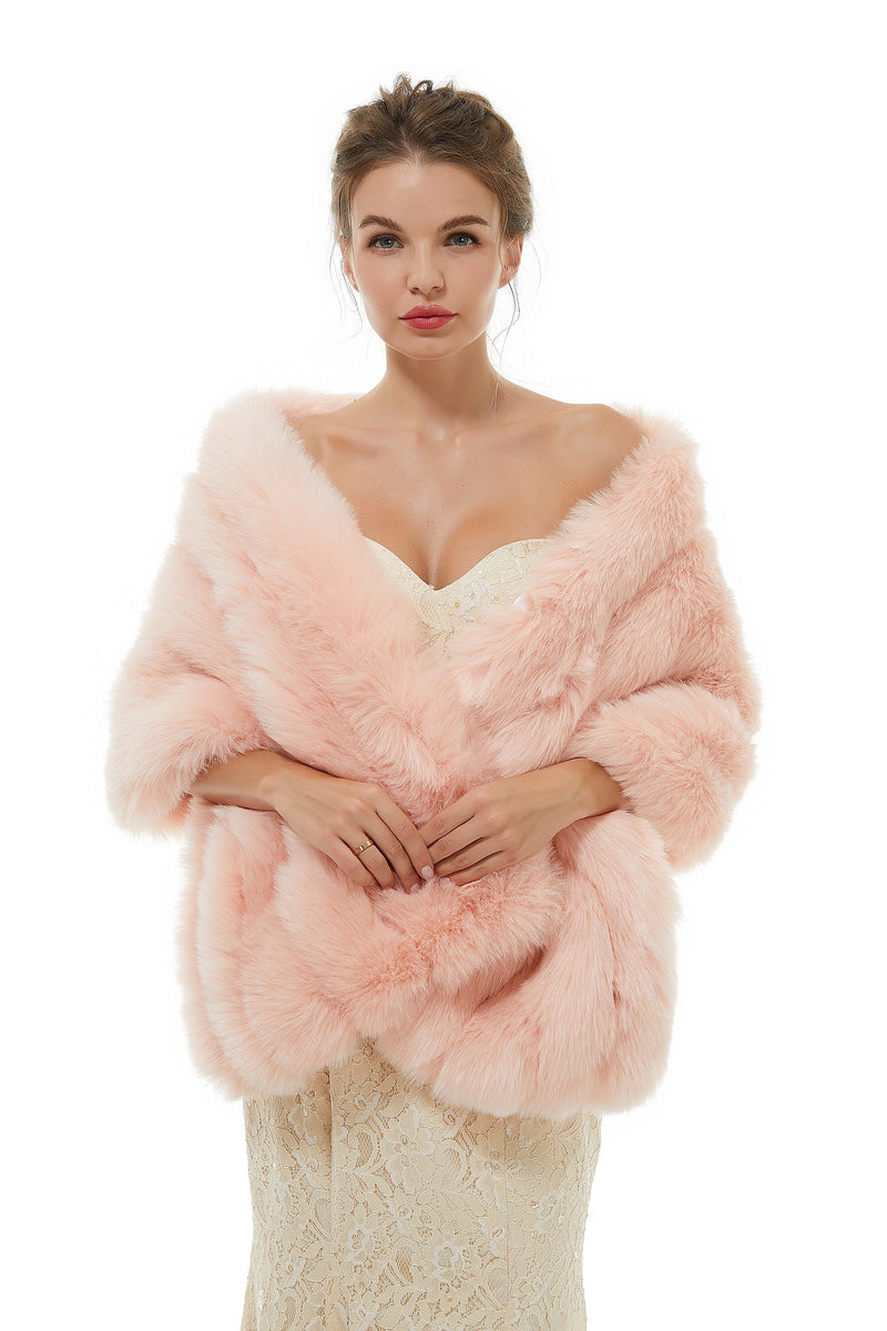 Brianna - Winter Faux Fur Wedding Wrap-Ballbella