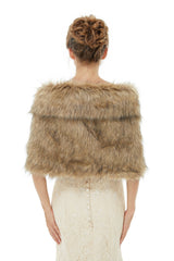 Brooke - Winter Faux Fur Wedding Wrap-Ballbella