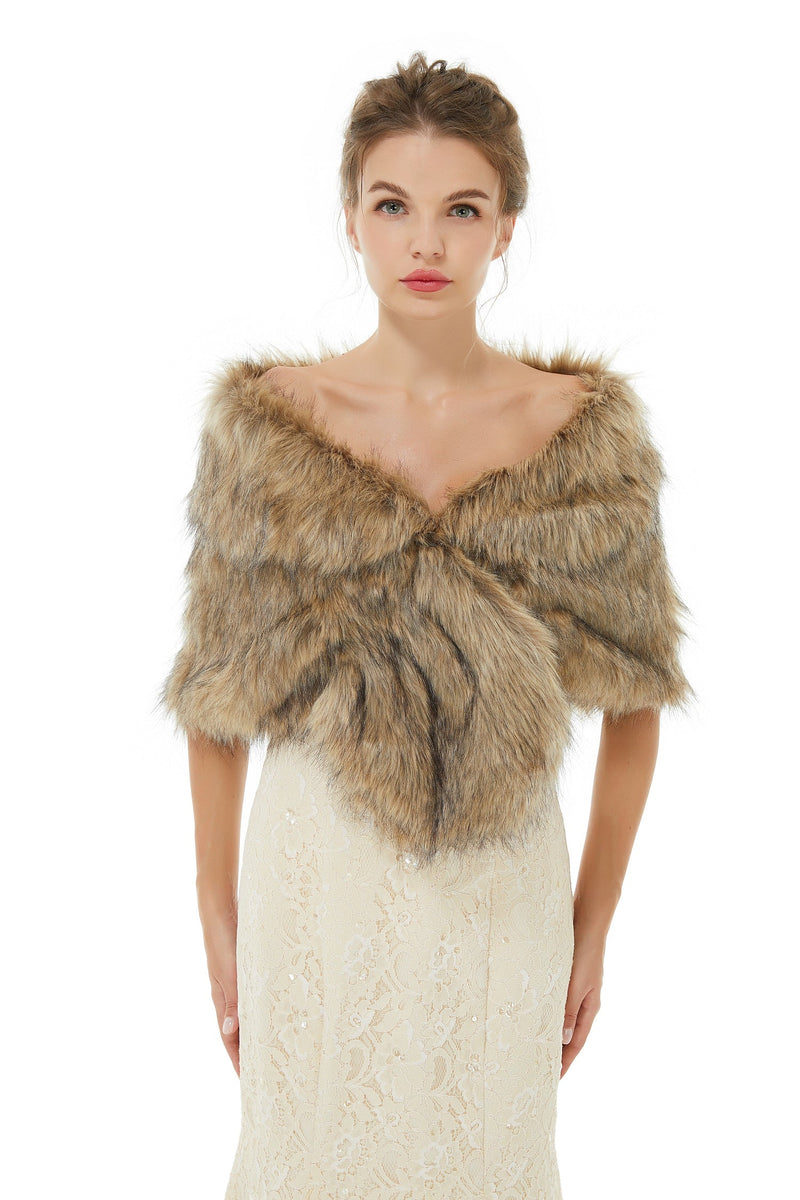 Brooke - Winter Faux Fur Wedding Wrap-Ballbella