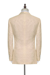 Ballbella has various Custom design mens suits for prom, wedding or business. Shop this Champagne Jacquard Wedding Tuxedos for Groom, Silk Shawl Lapel Marriage Suits with free shipping and rush delivery. Special offers are offered to this Champagne Single Breasted Shawl Lapel Two-piece mens suits.