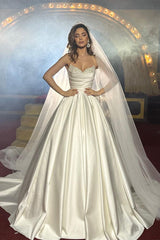 Charming FloorLength Sleeveless A Line Wedding Dress With Beads-Ballbella