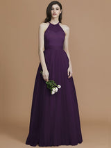 Charming Halter Sleeveless Ruffles Tulle Bridesmaid Dresses-Ballbella