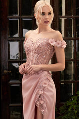 Charming Off-the-Shoulder Prom Dress Appliques With Split-Ballbella