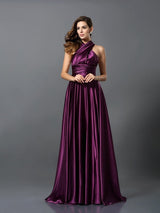 Charming Pleats Sleeveless Long Bridesmaid Dresses-Ballbella