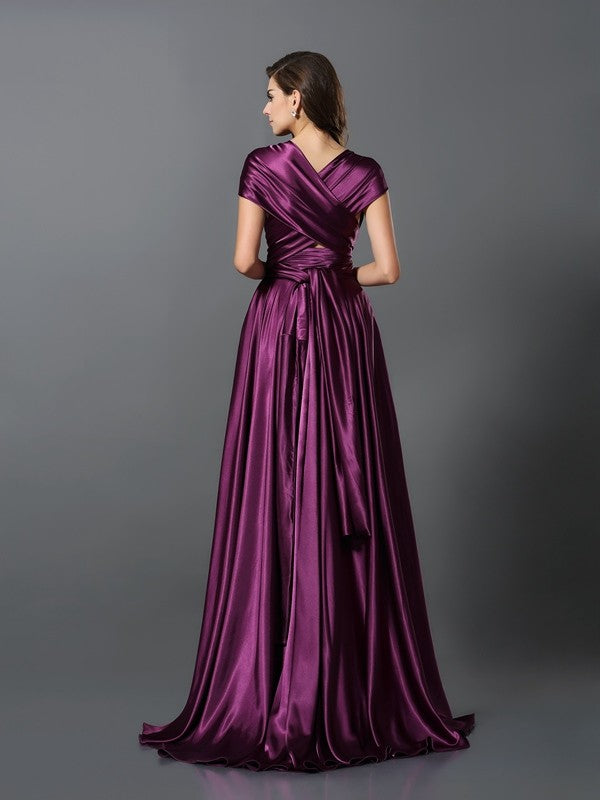 Charming Pleats Sleeveless Long Bridesmaid Dresses-Ballbella