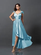 Charming Sleeveless High Low Bridesmaid Dresses-Ballbella