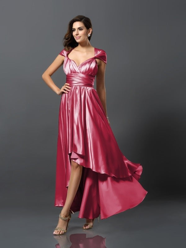 Charming Sleeveless High Low Bridesmaid Dresses-Ballbella