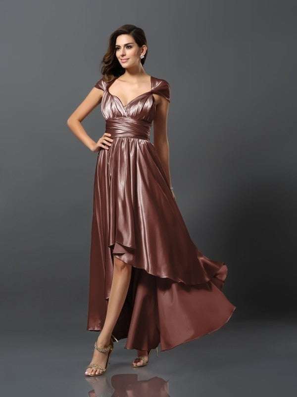 Charming Sleeveless High Low Bridesmaid Dresses-Ballbella