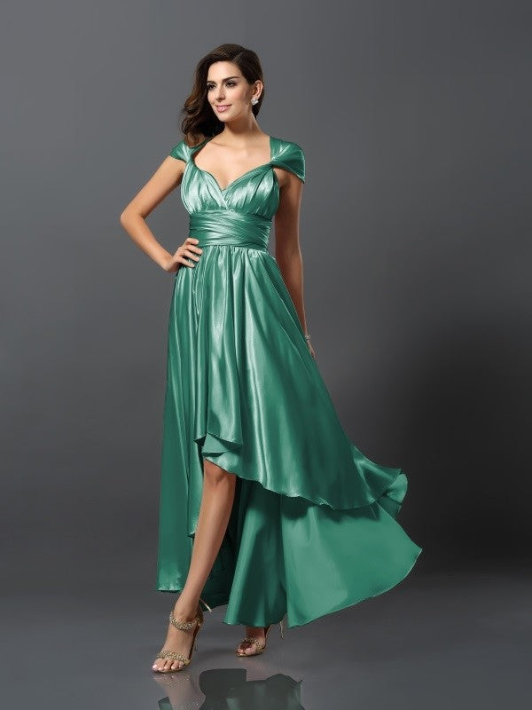 Charming Sleeveless High Low Bridesmaid Dresses-Ballbella