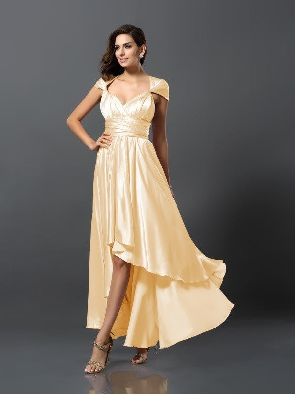 Charming Sleeveless High Low Bridesmaid Dresses-Ballbella