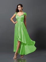 Charming Sleeveless High Low Bridesmaid Dresses-Ballbella