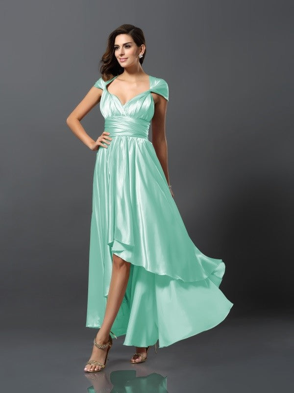 Charming Sleeveless High Low Bridesmaid Dresses-Ballbella