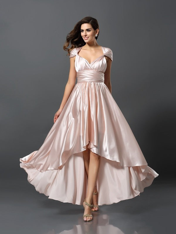 Charming Sleeveless High Low Bridesmaid Dresses-Ballbella