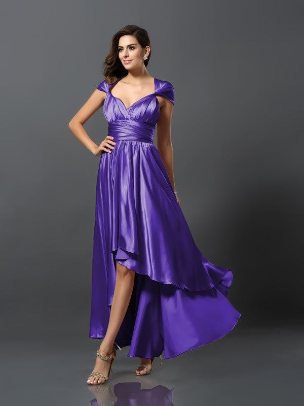 Charming Sleeveless High Low Bridesmaid Dresses-Ballbella