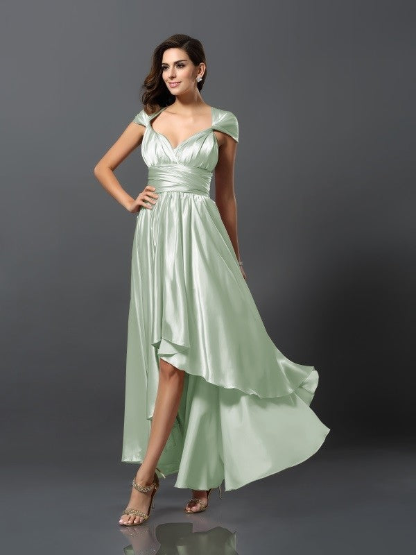 Charming Sleeveless High Low Bridesmaid Dresses-Ballbella