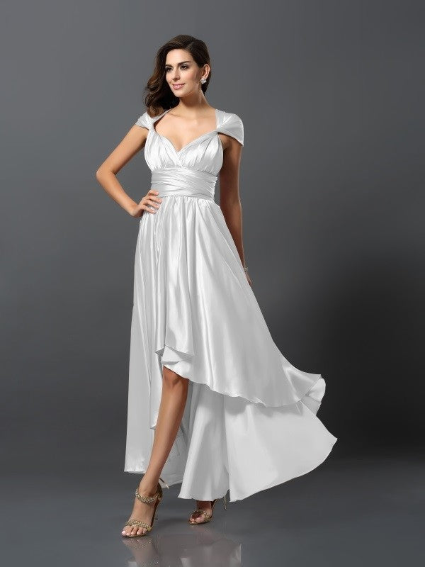 Charming Sleeveless High Low Bridesmaid Dresses-Ballbella