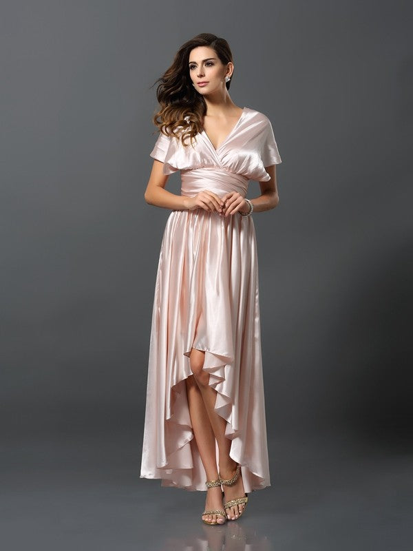 Charming Sleeveless High Low Bridesmaid Dresses-Ballbella