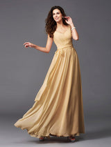 Charming Straps Sash/Ribbon/Belt Sleeveless Long Chiffon Bridesmaid Dresses-Ballbella