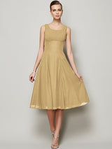 Charming Straps Sleeveless Pleats Short Chiffon Bridesmaid Dresses-Ballbella